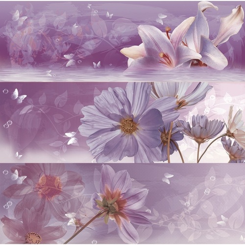 Decor Fiore Malva к-т 3бр плочки
